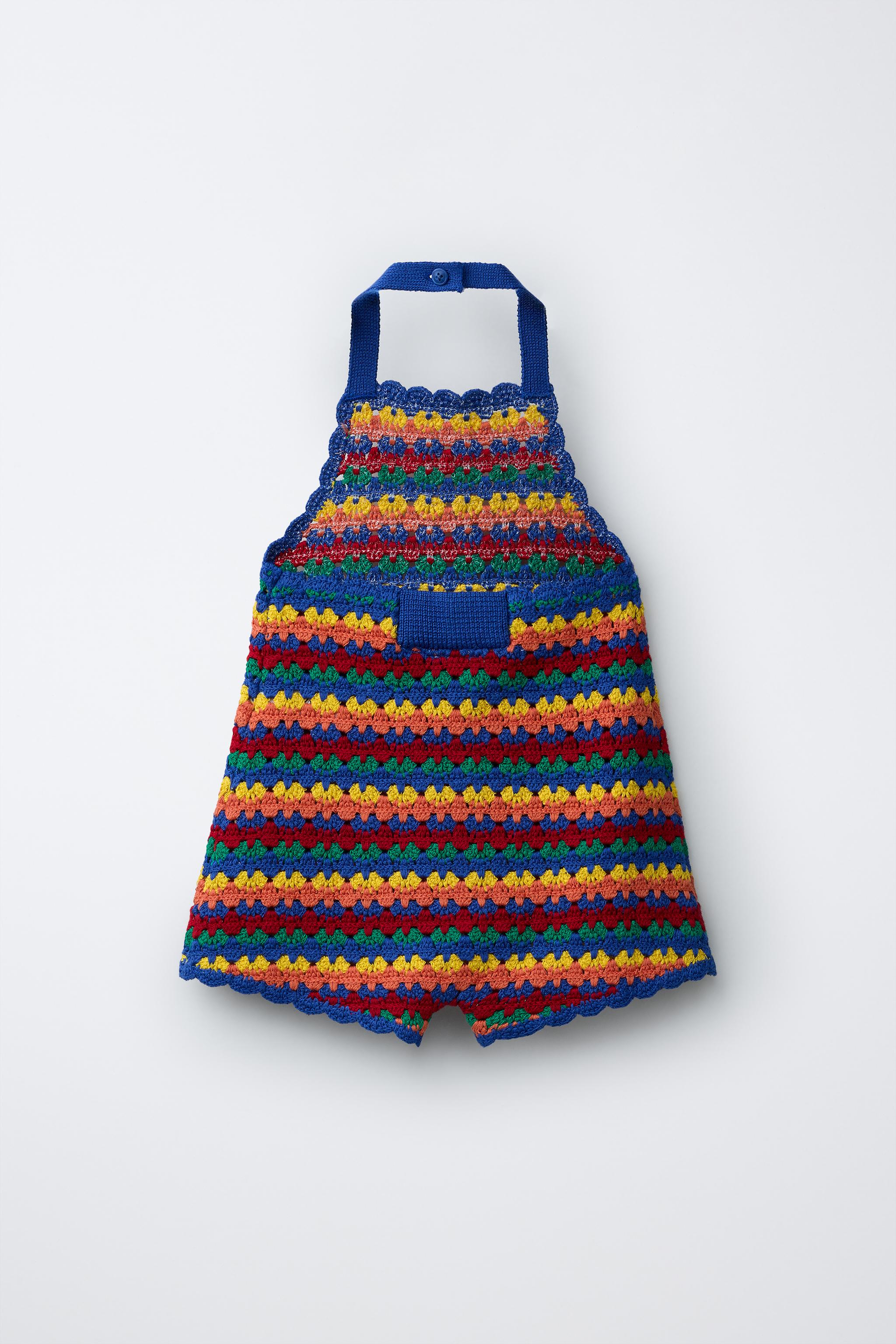 MULTICOLOR CROCHET KNIT SHORT JUMPSUIT
